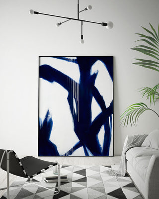 True Blue Art block Framed Canvas, 22"x28"