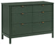Bondi 6-Drawer Assembled Dresser, Forest Green