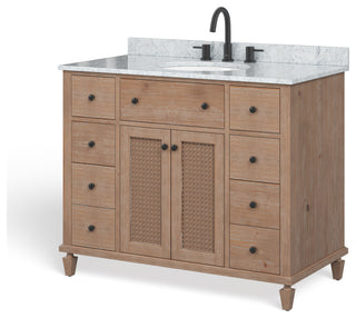 The Wailea Bathroom Vanity, Single Sink, 42", Weathered Fir, Freestanding