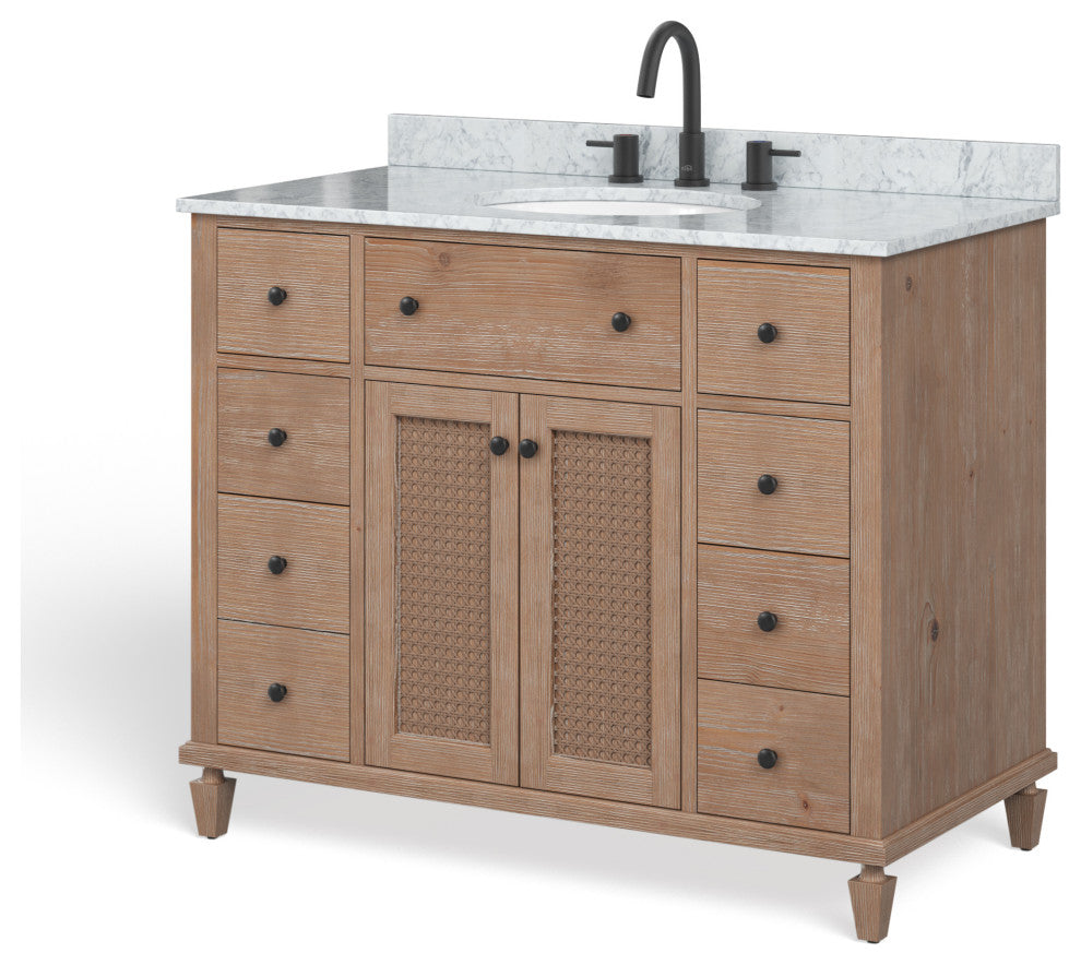 The Wailea Bathroom Vanity, Single Sink, 42", Weathered Fir, Freestanding