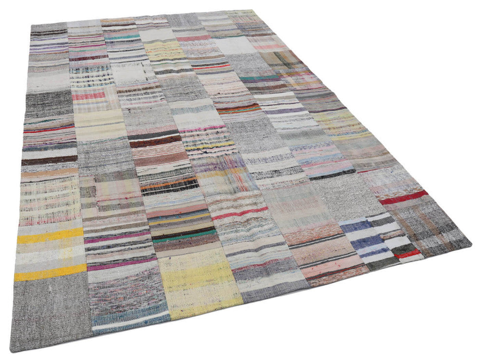 Rug N Carpet - Handmade Oriental 6' 8'' x 9' 10'' Vintage Patchwork Kilim Rug