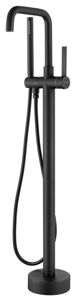 Delara Freestanding Tub Faucet, Hand Shower, Matte Black