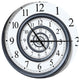 Time Spiral Analog Wall Oversized Contemporary Metal Clock, 23x23