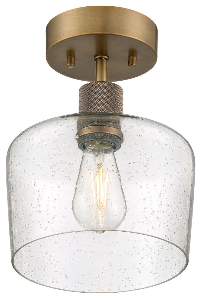 Access Lighting 63147LEDDLP/SDG Port Nine 9"W LED Semi-Flush - Antique Brushed