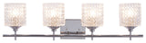 Vanity Art Modern Crystal Cut 4-Light Vanity Fixture, Chrome