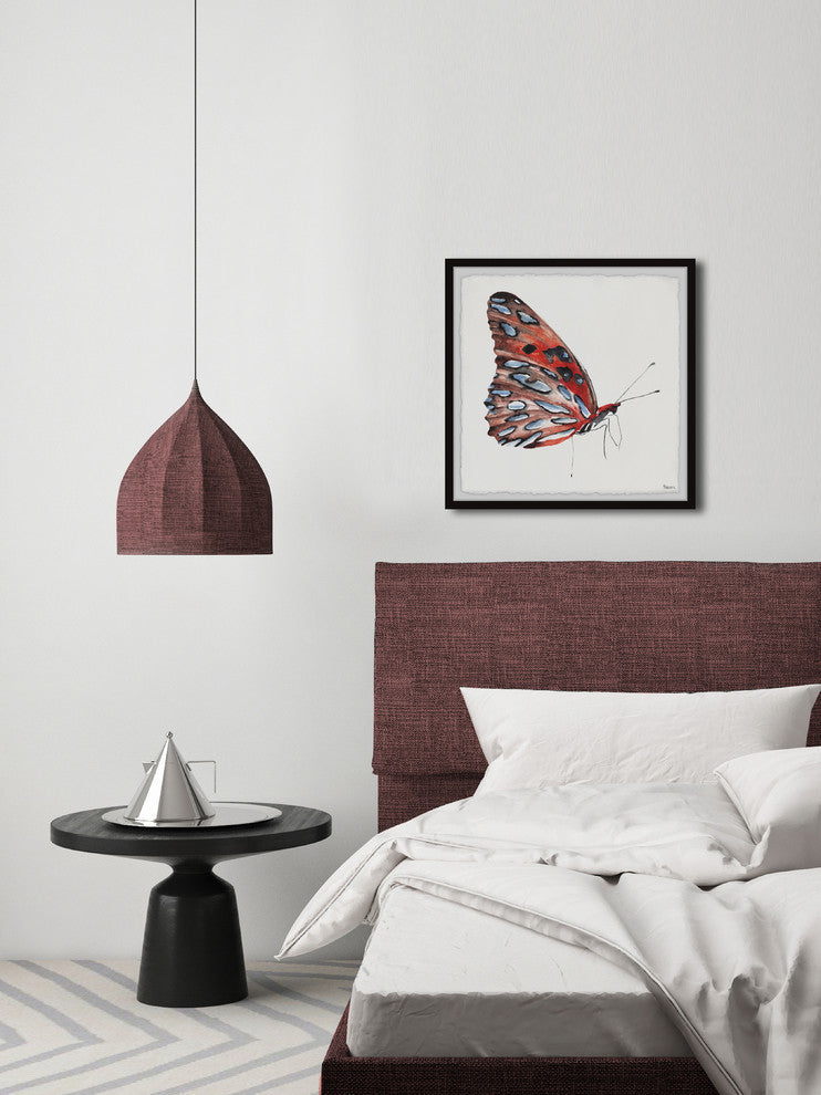 "Tiger Butterfly" Framed Painting Print, 32"x32"