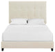 Legends Home Queen Size Beige Tufted Upholstered Platform Bed