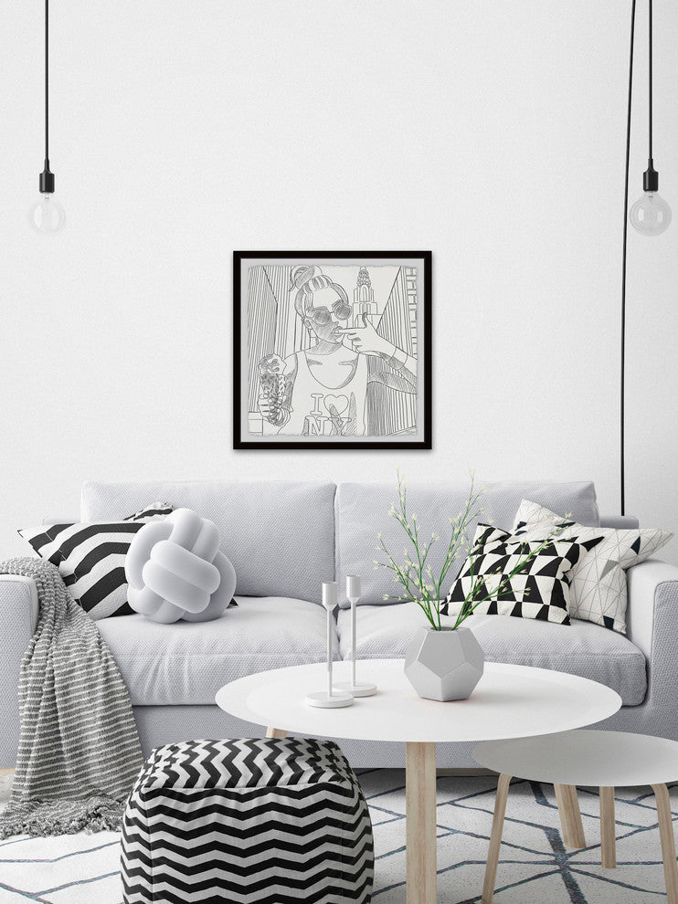"NY Ice Cream" Framed Painting Print, 32"x32"