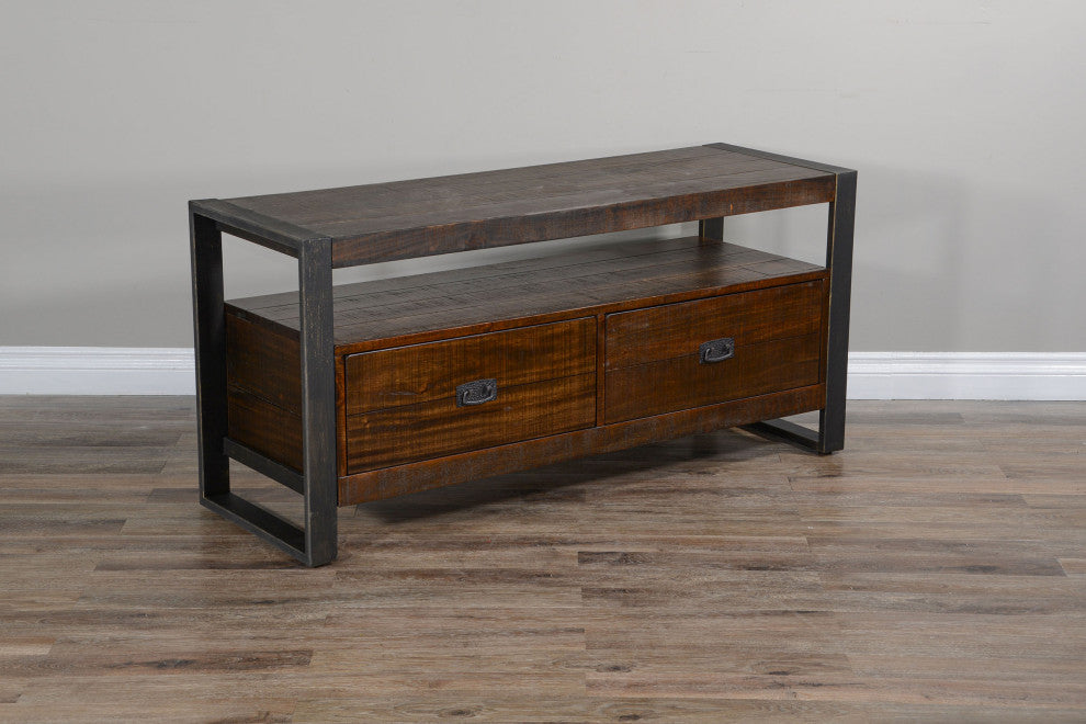 64" TV Stand Media Console Modern Rustic Industrial Cabinet