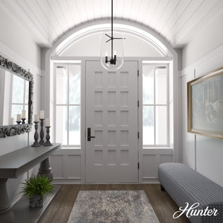 Hunter Sacha Natural Iron 3 Light Pendant Ceiling Light