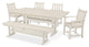 POLYWOOD Traditional Garden 6-Piece Farmhouse Dining Set with Bench