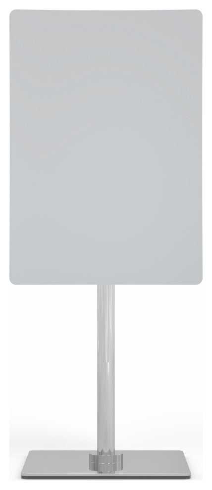 Minimalist Rectangular Free Standing Mirror Single-Sided With 3x, Chrome, Chrome