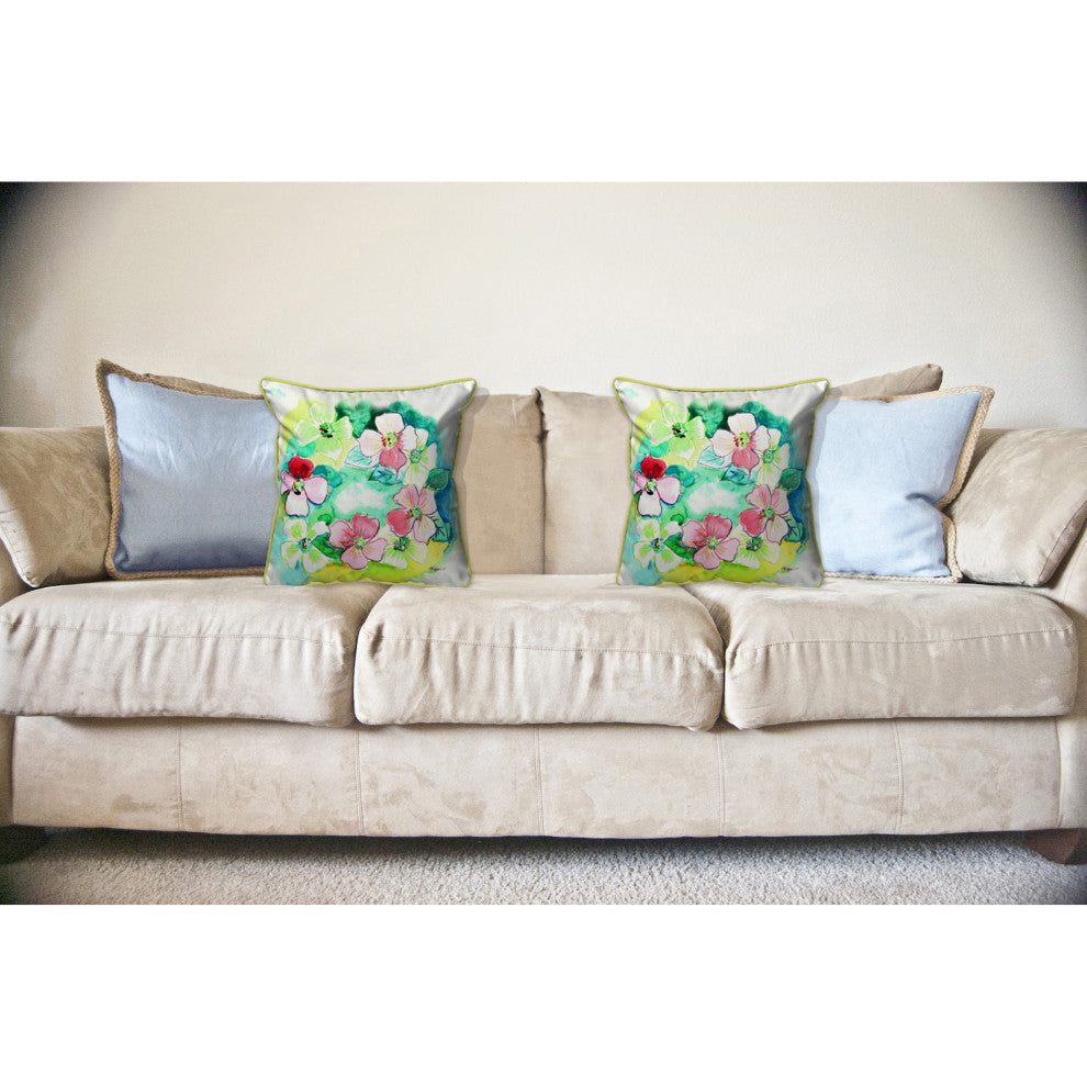 Flower Wreath Large Indoor/Outdoor Pillow 18x18