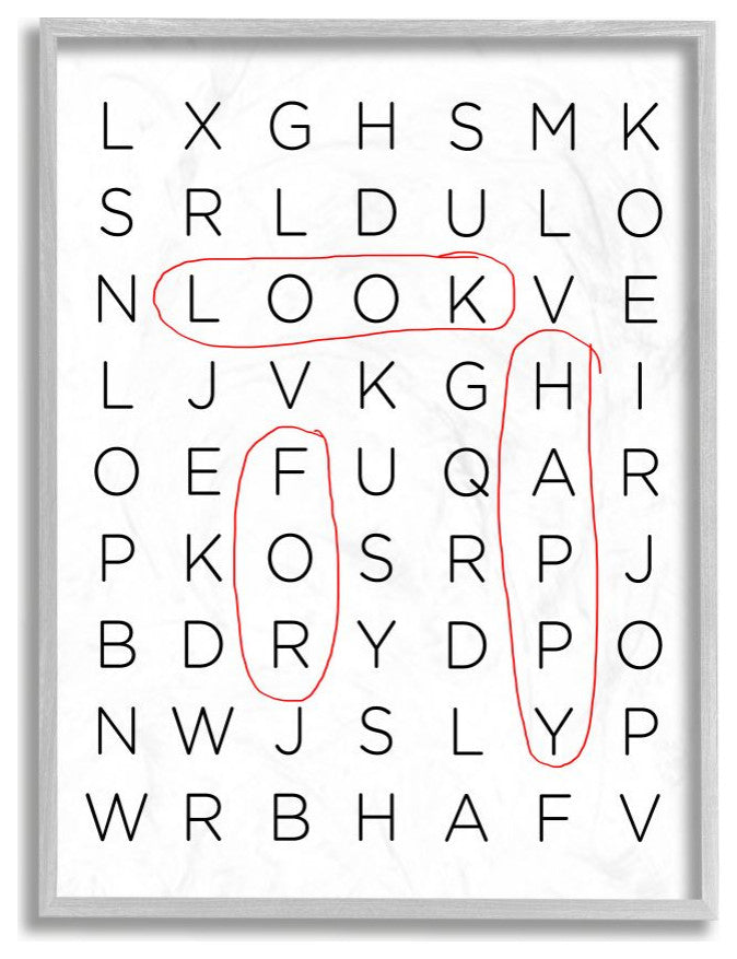 Happy Crossword Family Inspirational Word, 11"x14"