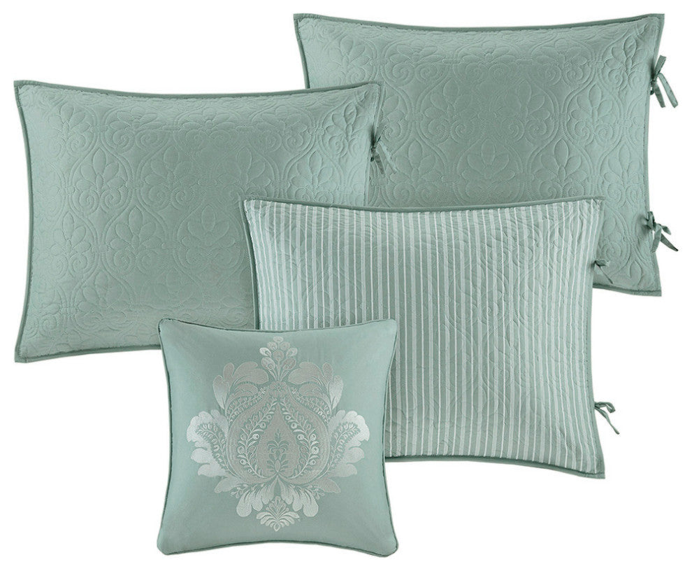 Madison Park Quebec 6 Piece Reversible Daybed Cover Set, Seafoam