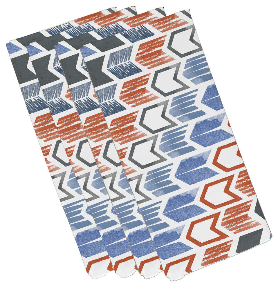 Arrow Geometric Print Napkin, Gray (Set of 4), 19 x 19"