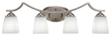 Zilo 4 Light Bath Bar, Graphite Finish, 4.5" White Muslin Glass