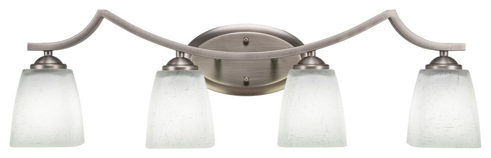 Zilo 4 Light Bath Bar, Graphite Finish, 4.5" White Muslin Glass