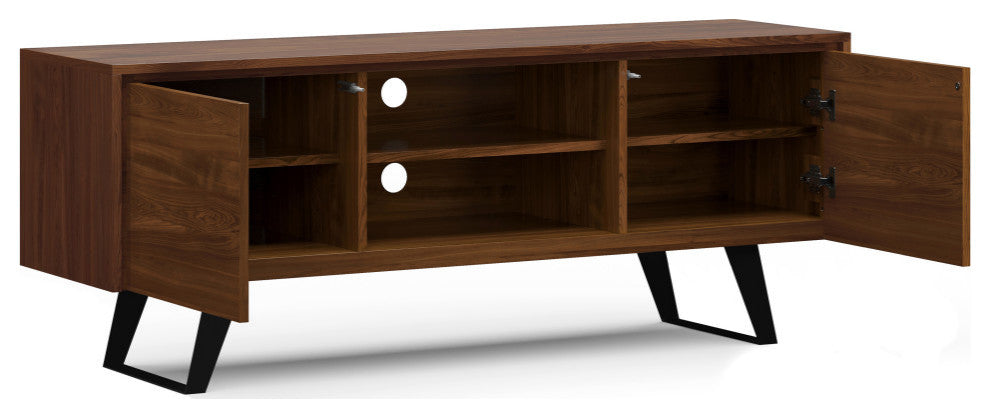 Lowry SOLID ACACIA WOOD TV Media Stand For TVs up to 70 inches, Walnut