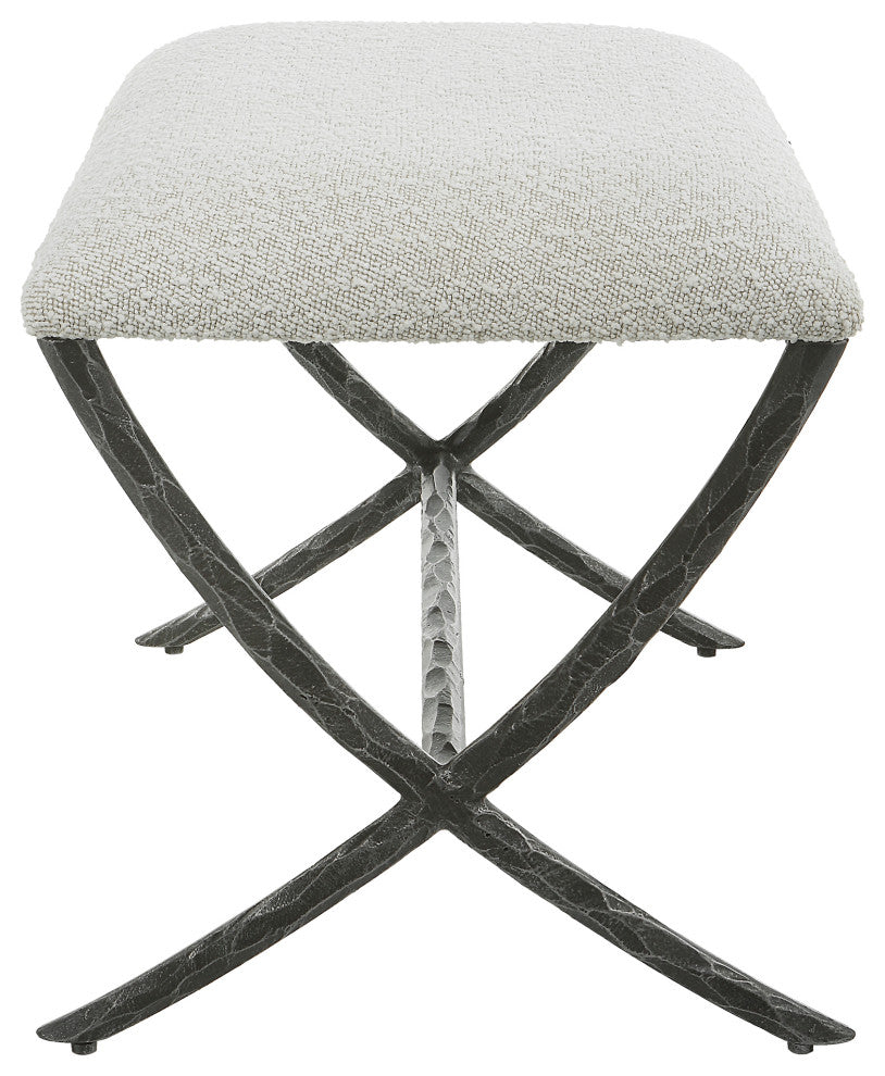 Uttermost 23750 Brisby Gray Fabric Small Bench