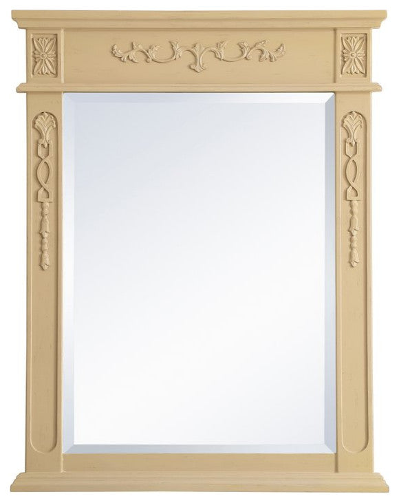 Elegant VM12836LT Wood Frame Mirror 28"X36", Light Antique Beige