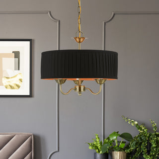 Livex Lighting 3 Light Antique Brass Pendant Chandelier