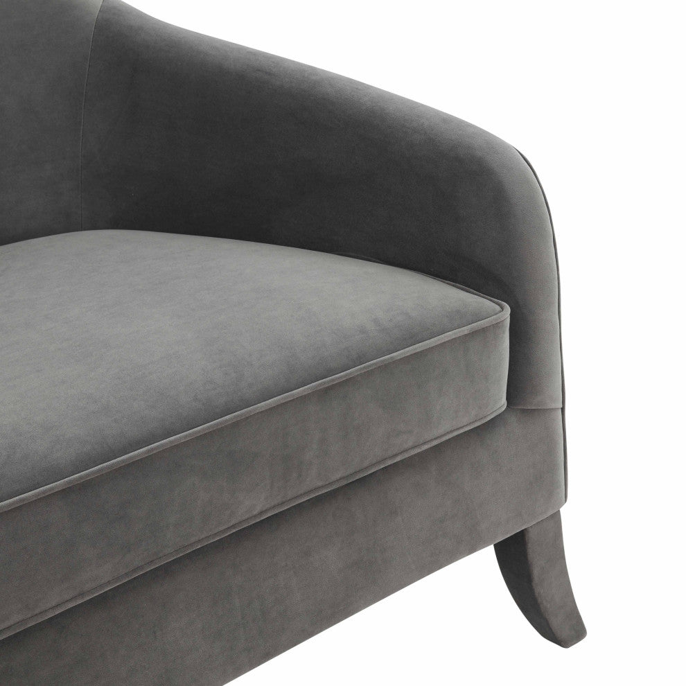 TOV Furniture Neveah Grey Velvet Sofa