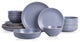 Stone Lain Lauren Stoneware 16 Piece Dinnerware Set, Light Gray