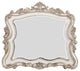 Benzara BM275074 Wood Mirror, Scalloped, Scroll Ornate Trim, Antique White