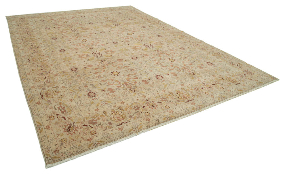 Rug N Carpet - Handmade Oriental 9' 11" x 13' 9" Soft Oushak Area Rug