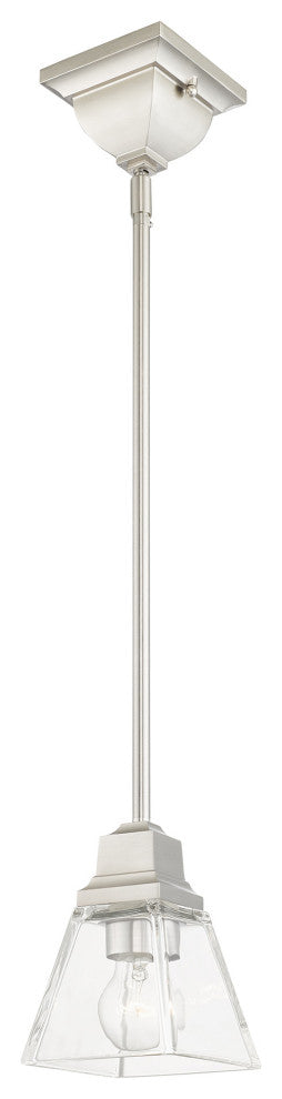 Livex Lighting Mission 1 Light Brushed Nickel Mini Pendant