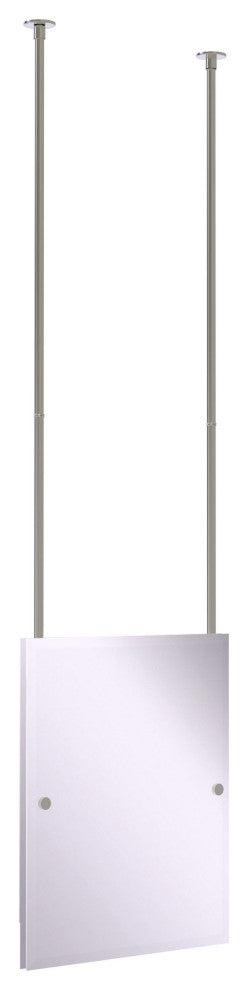 Frameless Rectangle Ceiling Hung Mirror, Satin Nickel
