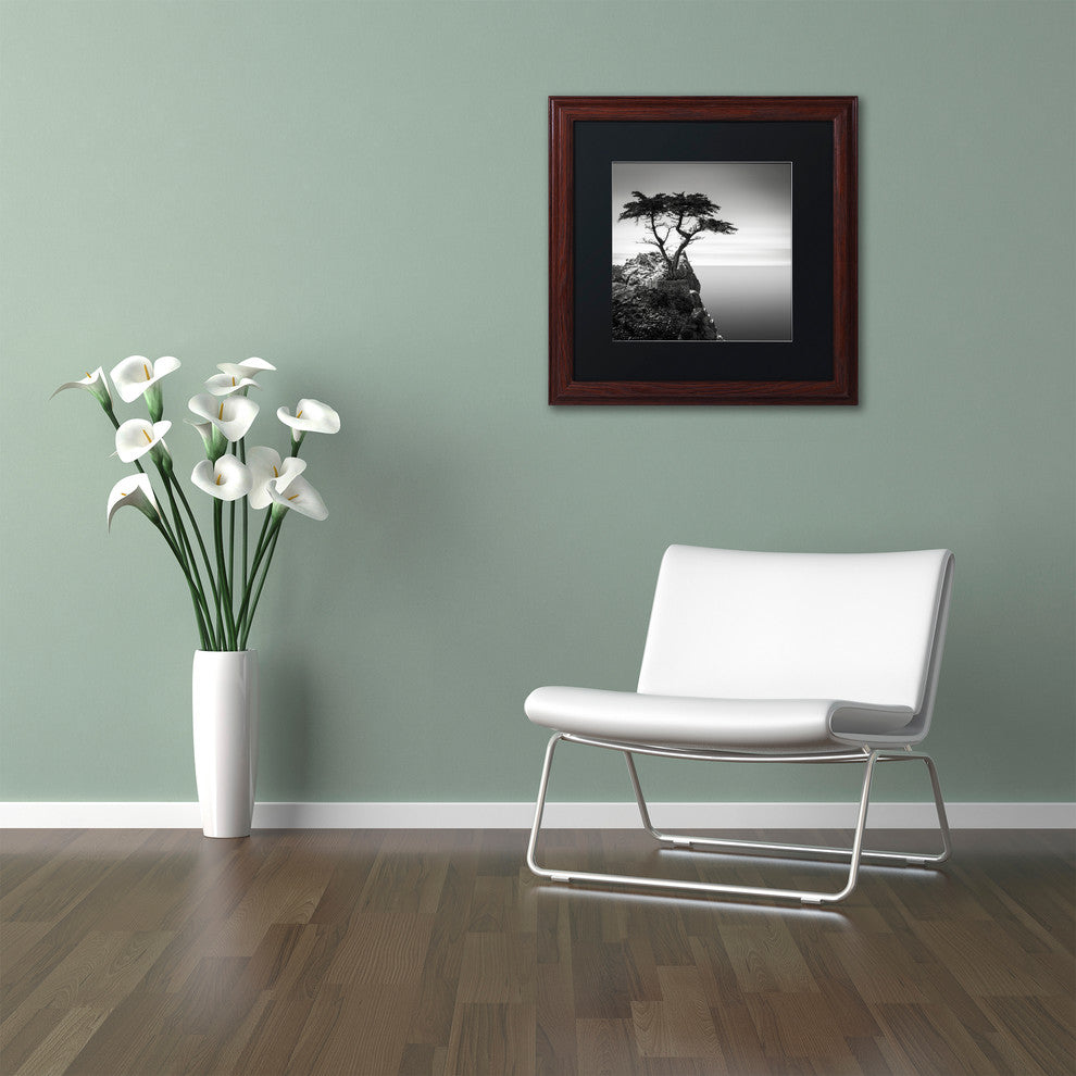 ''The Lone Cypress'' Matted Framed Canvas Art by Dave MacVicar