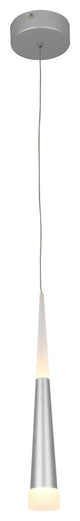 Sand Silver LED Single Pendant Light, Metal, Acrylic Frame