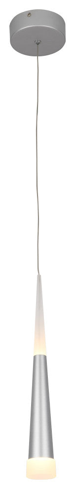 Sand Silver LED Single Pendant Light, Metal, Acrylic Frame