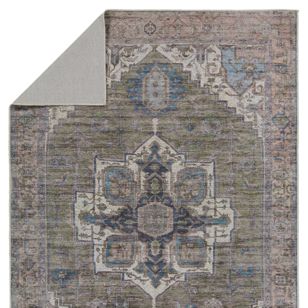 Vibe by Jaipur Living Chaplin Medallion Green/ Blue Area Rug 5'3"X8'