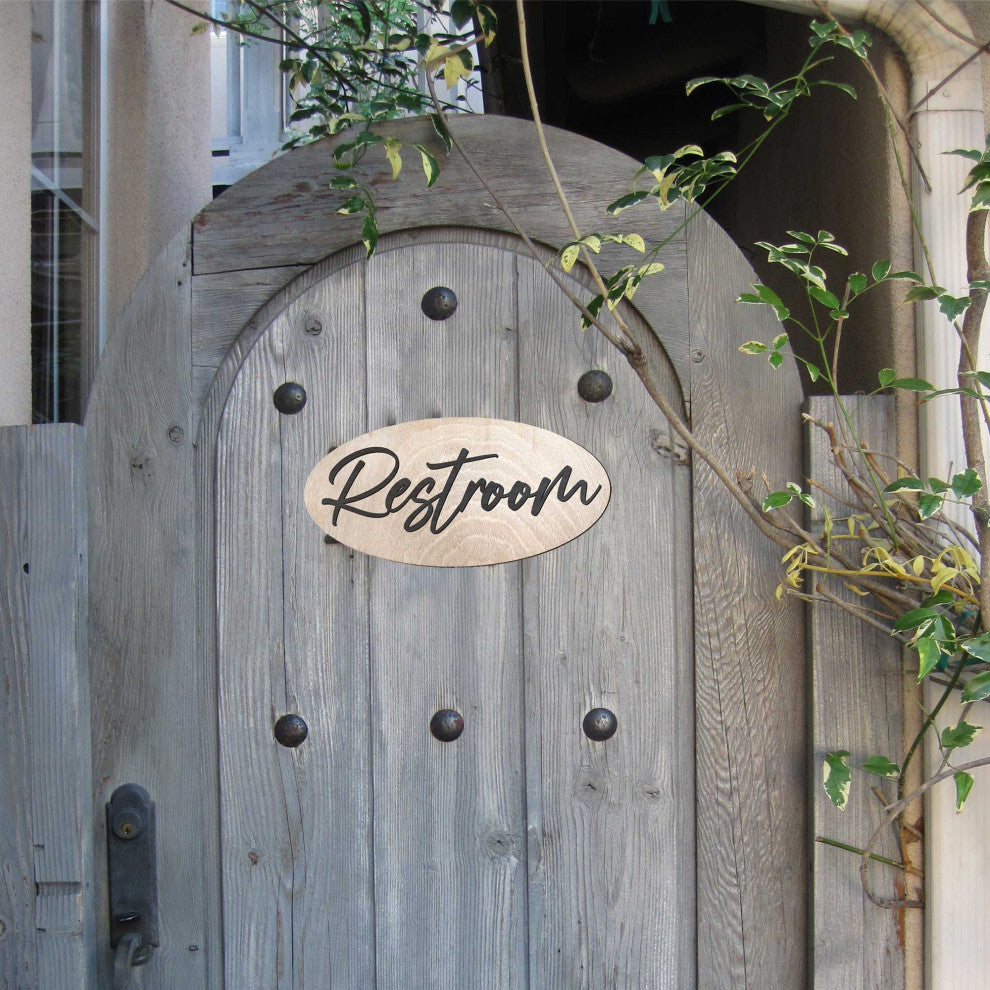 Restroom sign Washroom sign Bathroom sign Business sign Wooden sign