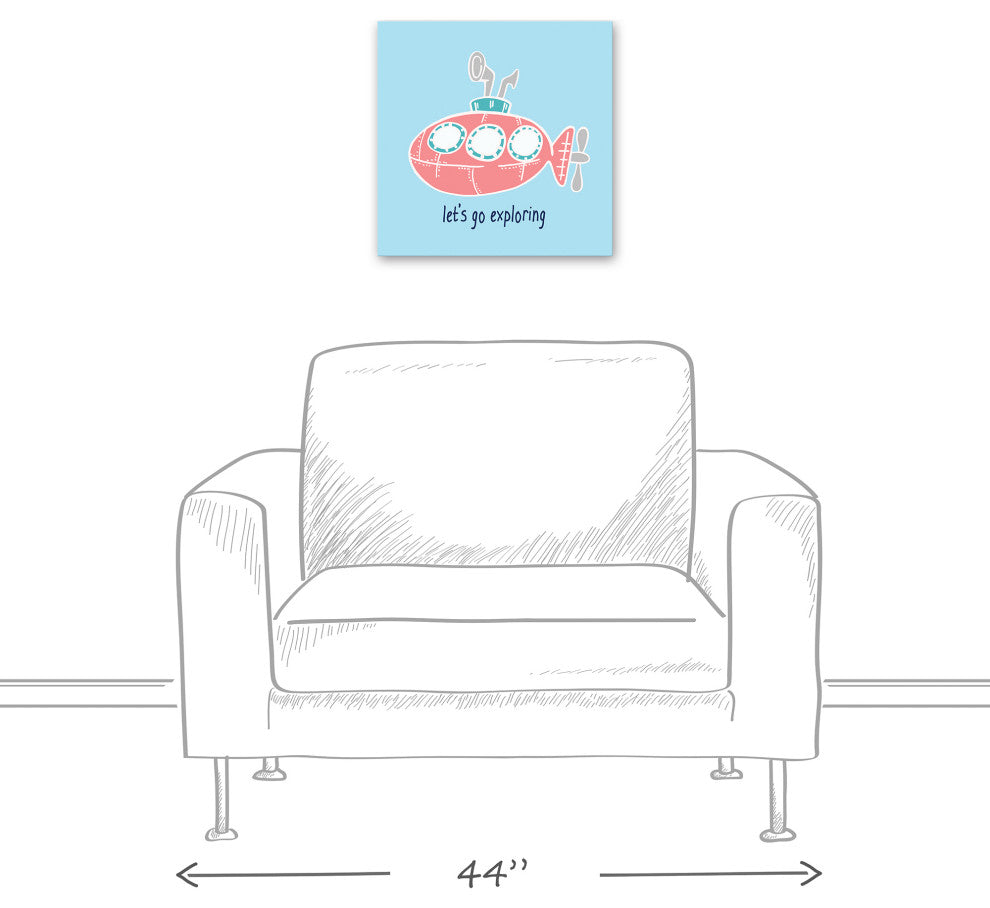 Let's Go Exploring Sub 16x16 Canvas Wall Art