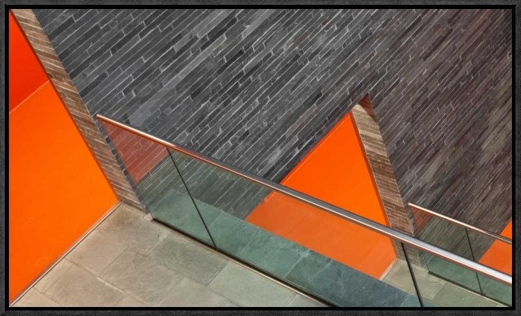 "Repeat The Orange" Framed Canvas Giclee by Jeroen Van De, 23x14"