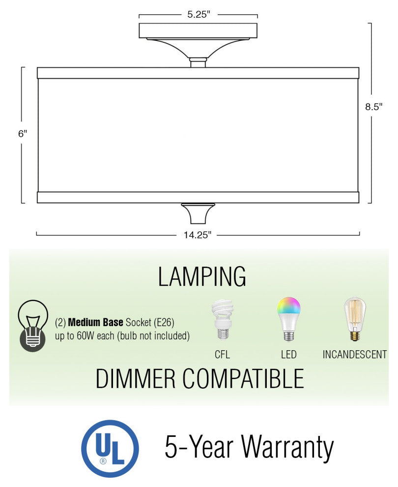 Kira Home Newport 14" Ceiling Light, Beige Linen Drum Shade, Oil-Rubbed Bronze