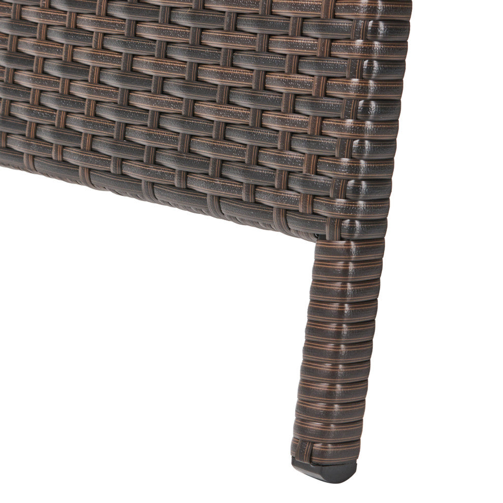 GDF Studio 3-Piece Brown Wicker Adjustable Chaise Lounge Set