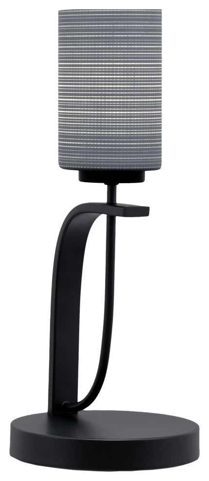Cavella 1 Light Accent Lamp, Matte Black Finish, 4" Gray Matrix Glass