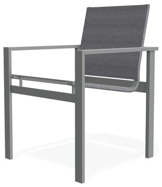 Tribeca Sling Outdoor Stackable Armchair, Augustine Pewter/Graphite