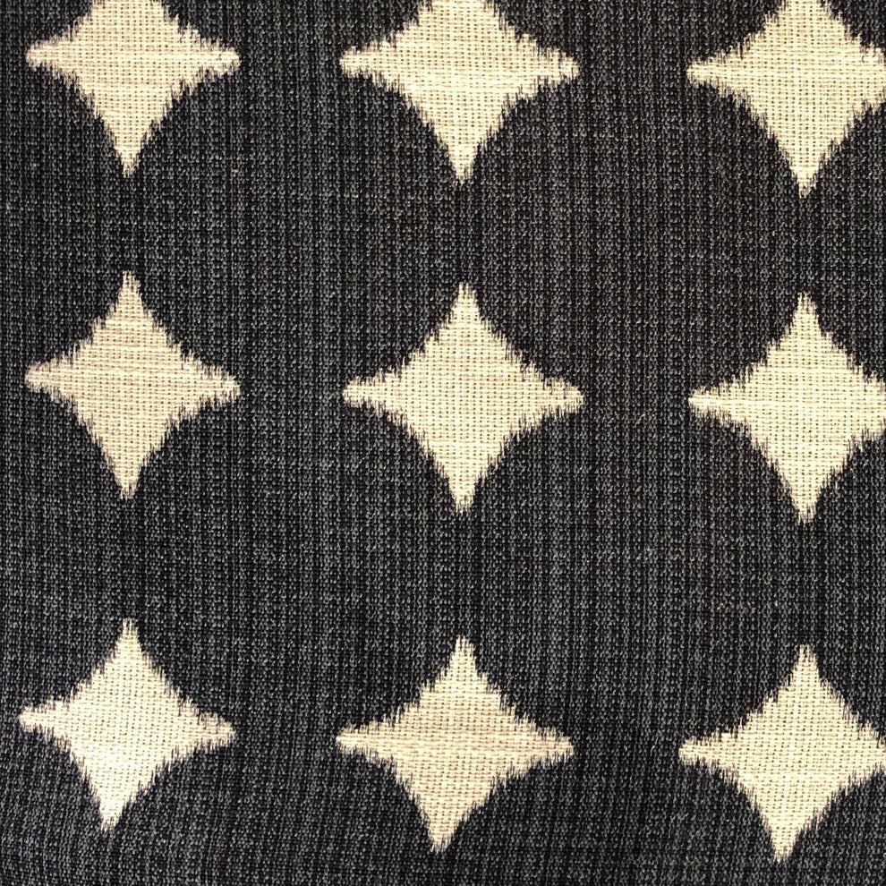 Savannah Black and Beige Luxury Throw Pillow, 24"x24"
