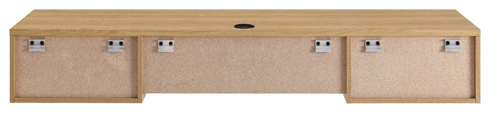 Render Wall Mount Wood Office Desk, Oak