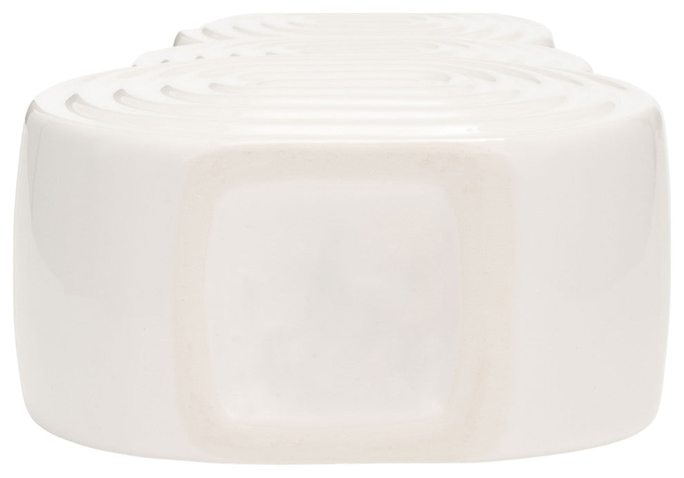 Ceramic 12" Stacked Circles Vase, White