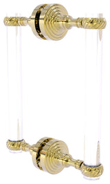 Pacific Grove 8" Twist Accent Back to Back Shower Door Pull, Unlacquered Brass
