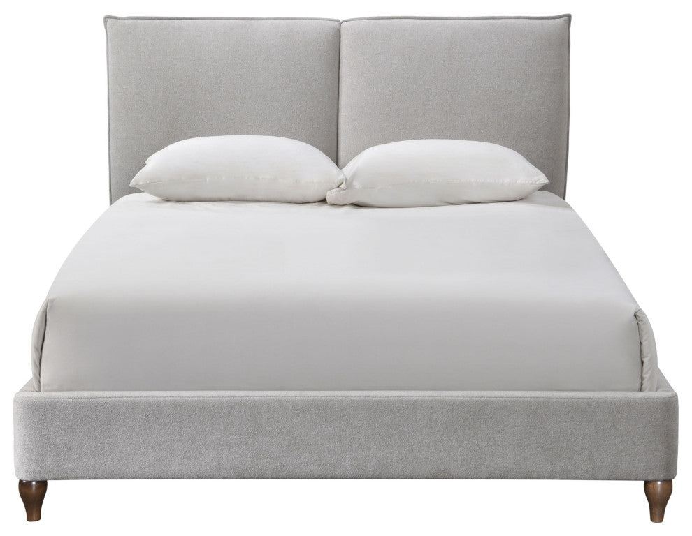 Safavieh Couture Sophianna Platform Bed, Walnut/Light Grey, Queen
