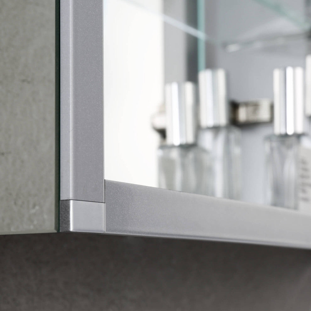 LED Medicine Cabinet With Defog, Dimmer, Makeup Mirror, Outlets, 48x32