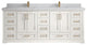 Boston 84" Double Sink Bath Vanity in Alabaster 2" Calacatta Sienna